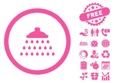 Bonus ile duş düz vektör simgesi