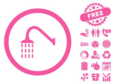 Bonus ile duş düz vektör simgesi