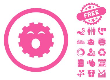 Bonus ile uykulu vites düz vektör simgesi