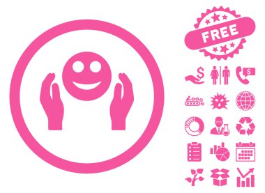 Bakım el düz vektör simge Bonus ile gülümse