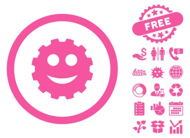 COG düz vektör simge Bonus ile gülümse