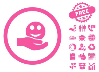 Teklif el düz vektör simgesi Bonus ile gülümse