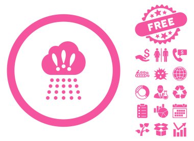 Bonus ile fırtına bulutu düz vektör simgesi