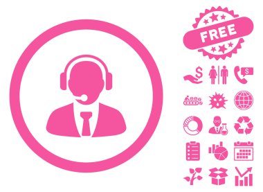 Bonus ile destek Yöneticisi düz vektör simgesi