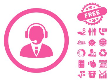 Bonus ile destek Yöneticisi düz vektör simgesi