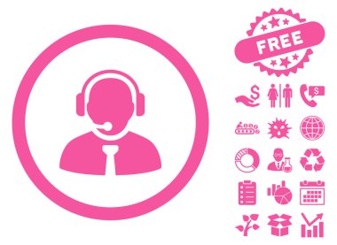 Bonus ile destek Yöneticisi düz vektör simgesi