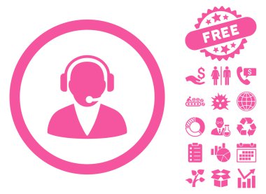 Bonus ile operatör düz vektör simge desteği