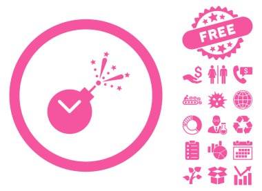 Zaman havai fişek ücret düz vektör simge Bonus ile