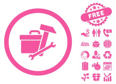 Araç kutusu düz vektör simgesi Bonus ile