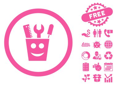 Araçlar gülümseme düz vektör simgesi Bonus ile