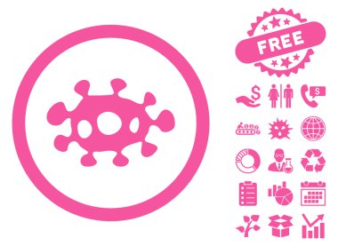 Bonus ile virüs düz vektör simgesi