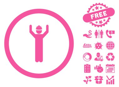 Bonus ile alt düz vektör simgesi