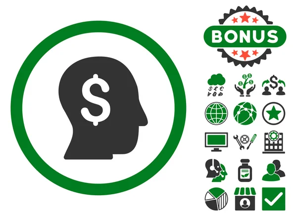 Biznesmen płaskie wektor ikona z Bonus — Wektor stockowy