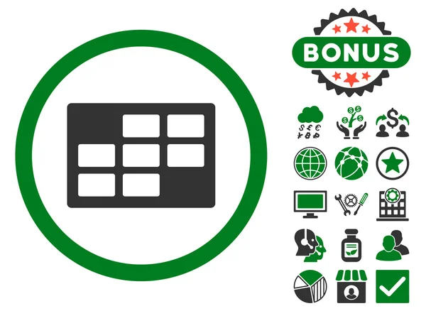 Tableau du calendrier Icône vectorielle plate avec bonus — Image vectorielle
