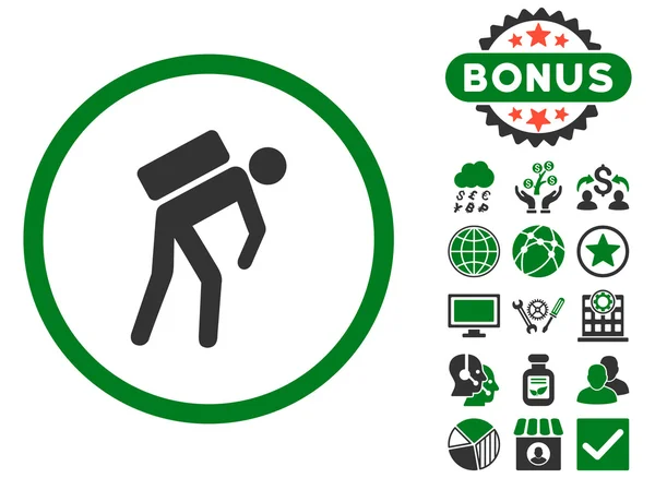 Kurier płaskie wektor ikona z Bonus — Wektor stockowy
