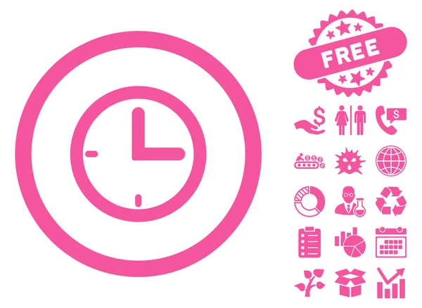Time Flat Vector Icon with Bonus — Stock Vector