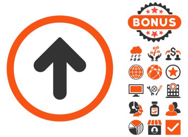 Düz vektör simge Bonus ile yukarı ok