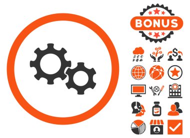 Bonus ile vites düz vektör simgesi