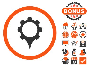 Bonus ile GPS ayarları düz vektör simgesi