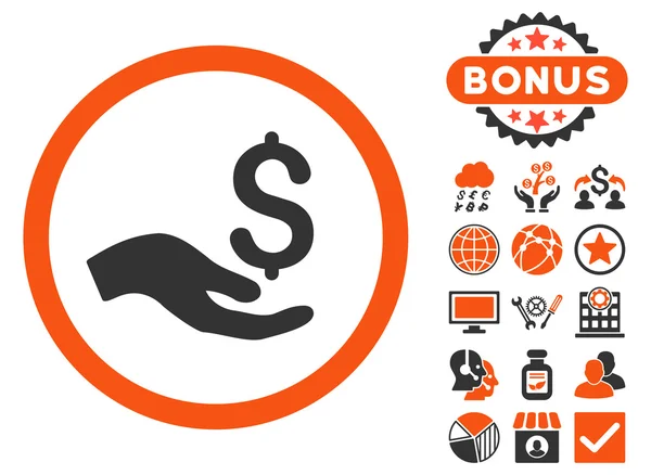 Donazione Icona vettoriale piatta con bonus — Vettoriale Stock