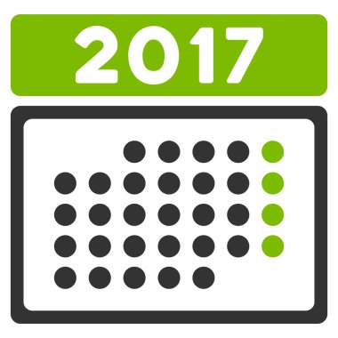 2017 ay takvim düz simgesini