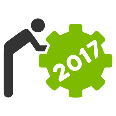 2017 çalışma adam düz simgesi