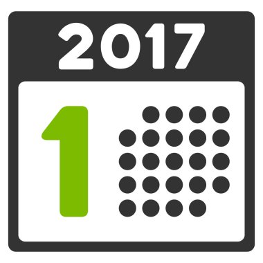 İlk 2017 gün düz simgesi