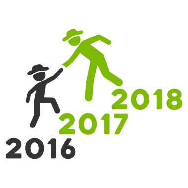 Yıl yardım adamlar düz simgesi