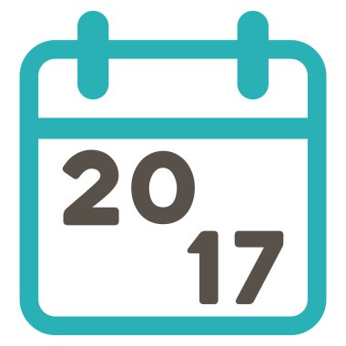 2017 takvim düz simgesini