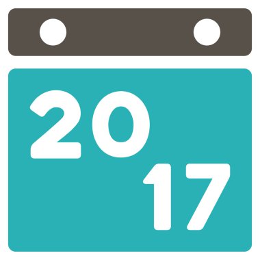 2017 takvim düz simgesini