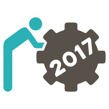 2017 çalışma adam düz simgesi