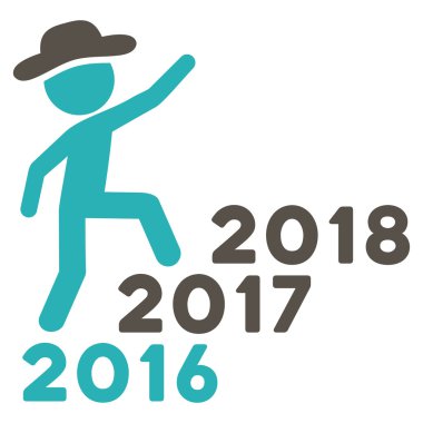 Beyefendi adımları yıl düz simgesini