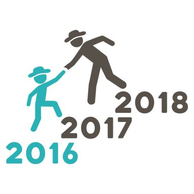 Yıl yardım adamlar düz simgesi