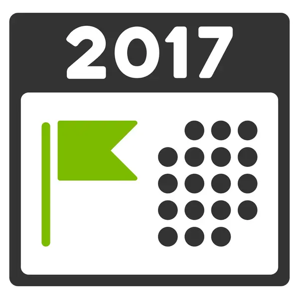 2017 休日カレンダー フラット アイコン — ストックベクタ