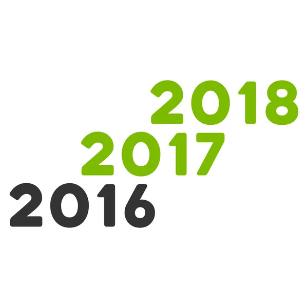 Od 2016-2018 lat płaskie ikona — Wektor stockowy