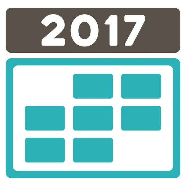 Ícone plano de grade de calendário 2017 —  Vetores de Stock