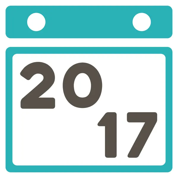 Calendário 2017 Ícone plano — Vetor de Stock