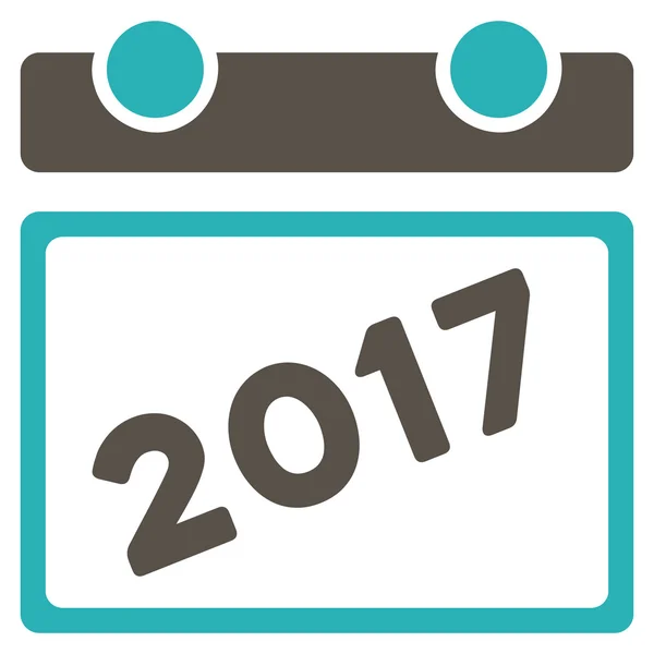 Calendário 2017 Ícone plano — Vetor de Stock