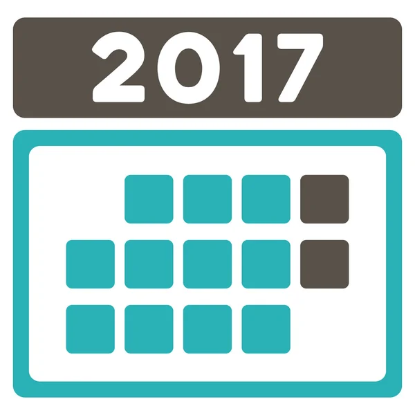 2017 Mes Calendario Icono plano — Vector de stock