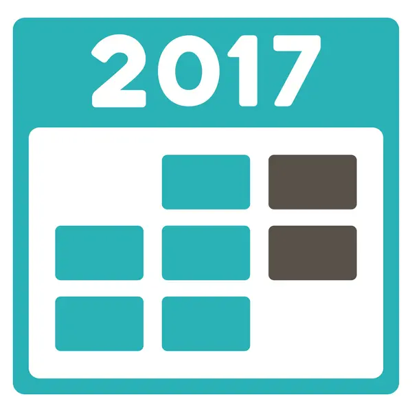 2017 miesiąc kalendarza ikona płaskie — Wektor stockowy
