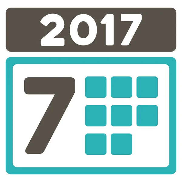 2017 Semana Calendário Flat Icon — Vetor de Stock