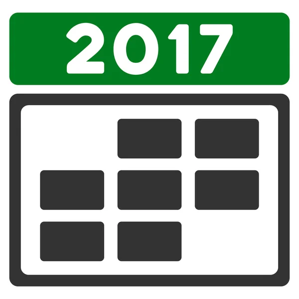 2017 Calendario Cuadrícula Icono plano — Archivo Imágenes Vectoriales