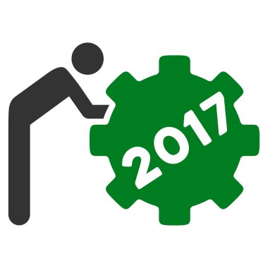 2017 çalışma adam düz simgesi