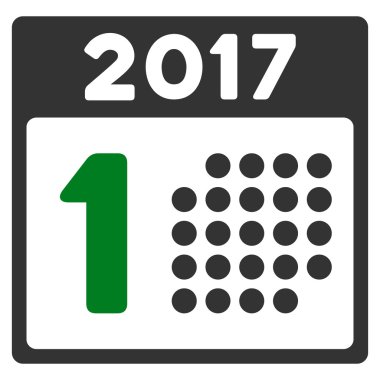 İlk 2017 gün düz simgesi