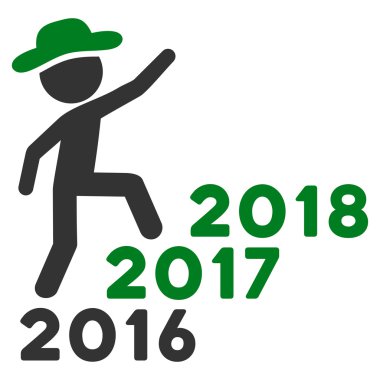 Beyefendi adımları yıl düz simgesini