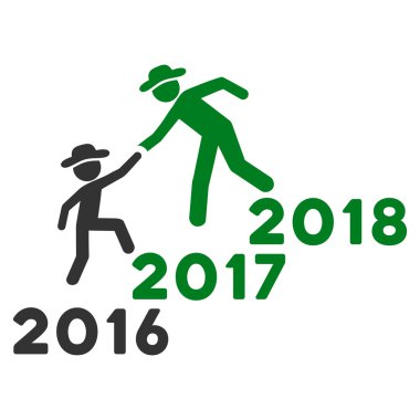 Yıl yardım adamlar düz simgesi