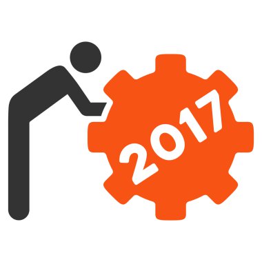 2017 çalışma adam düz simgesi