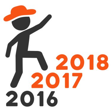 Beyefendi adımları yıl düz simgesini