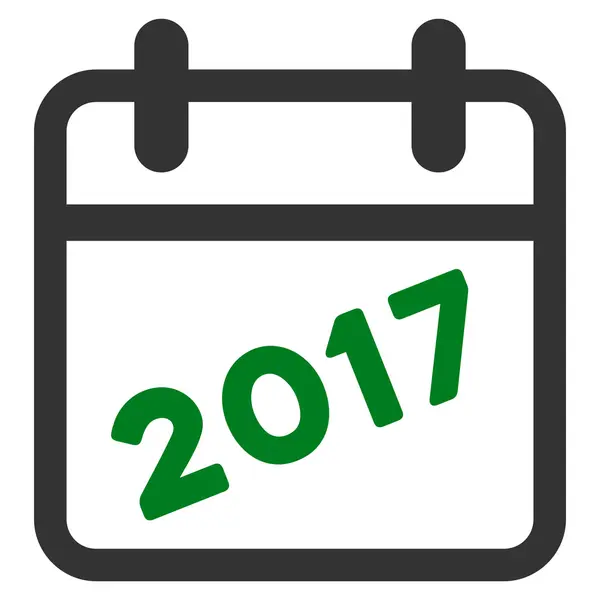 Calendário 2017 Ícone plano — Vetor de Stock