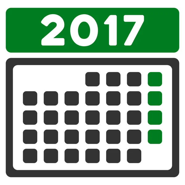 2017 Mes Calendario Icono plano — Archivo Imágenes Vectoriales